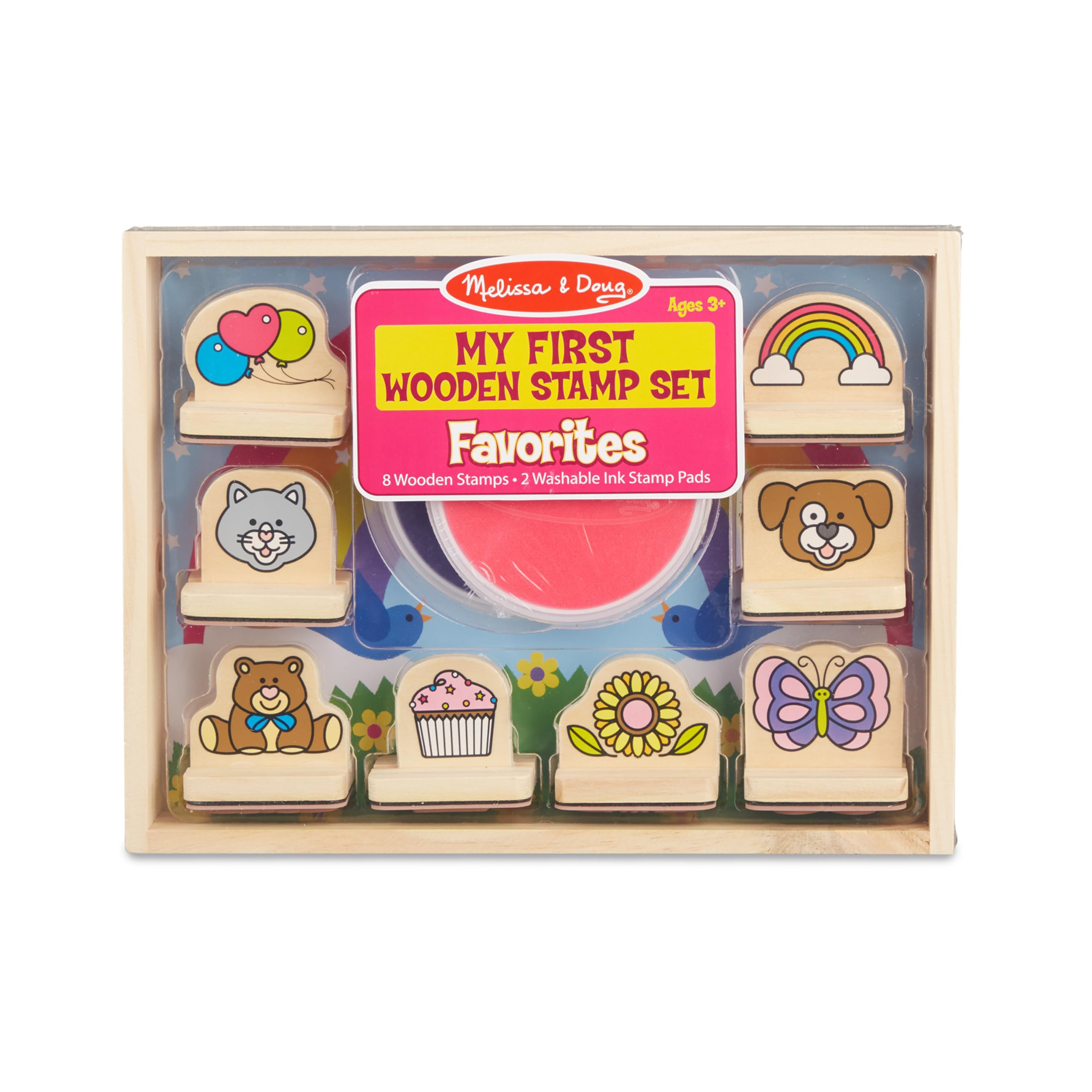 Melissa & Doug My First Wooden Stamp Set Favorites (8 Stamps with Handles, 2 Washable Ink Pads) W... | Amazon (US)