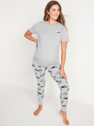 Maternity Matching Halloween Glow-in-the-Dark Pajama Set | Old Navy (US)