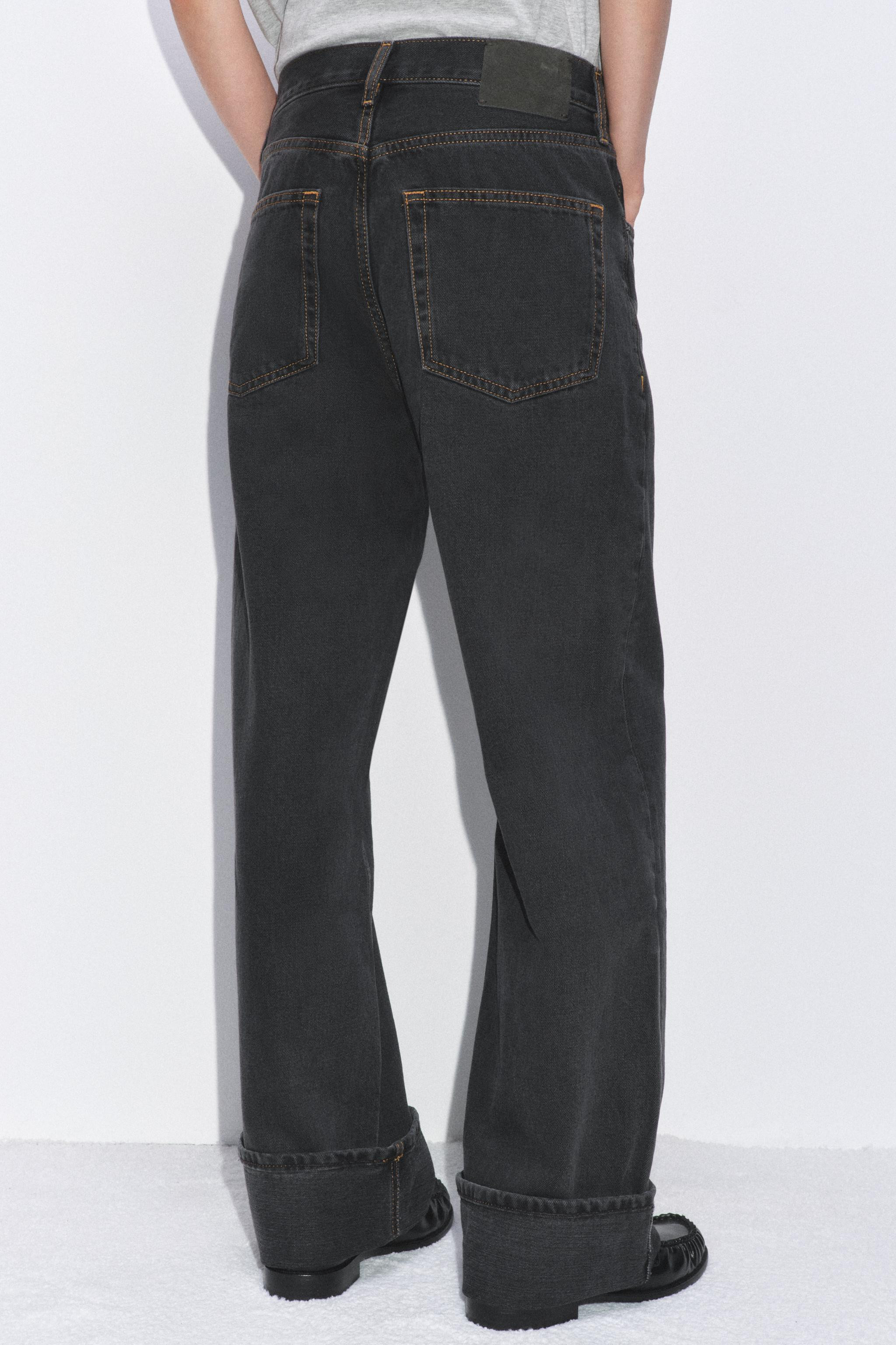 ZARA WOMAN COLLECTIONMid-rise jeans with belt loops. Five pockets. Washed effect. Cuffed hem. Fro... | Zara US