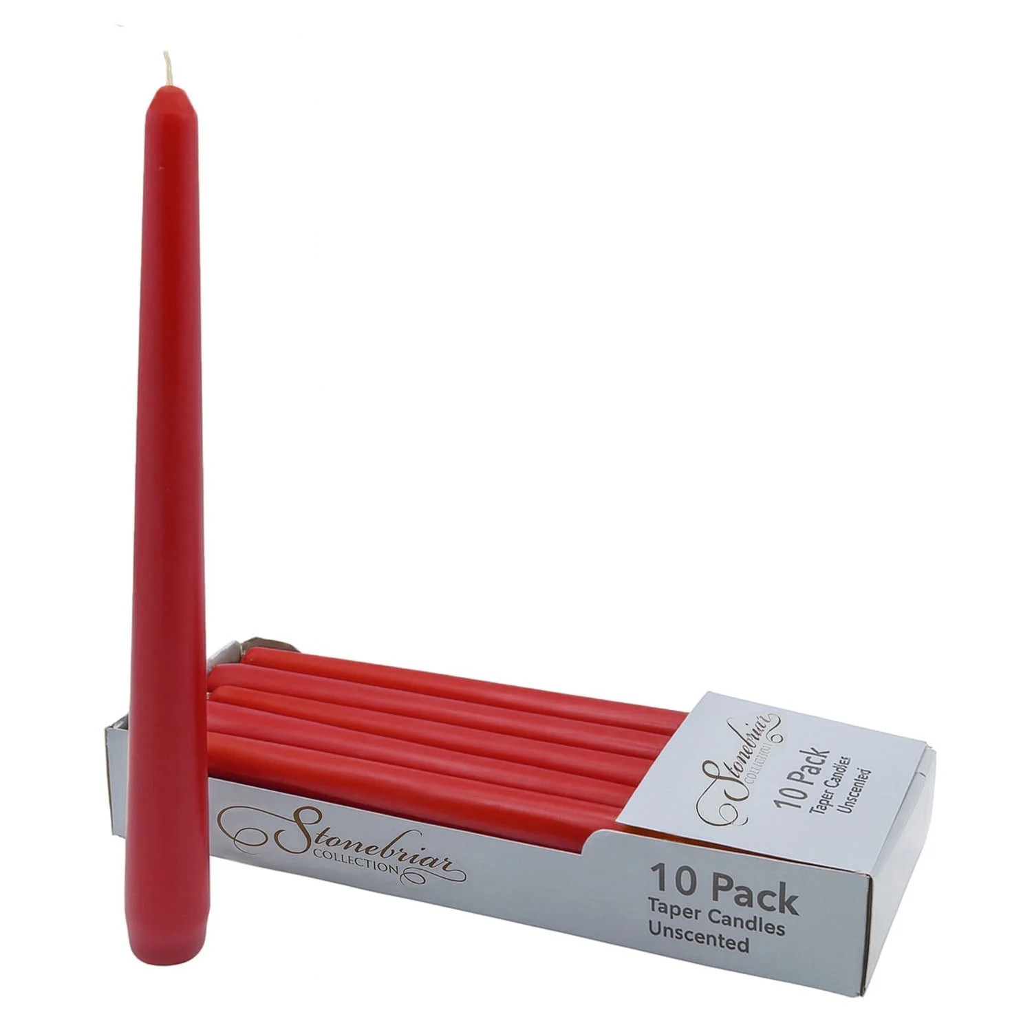 Stonebriar Unscented Taper Candles – 8 Hour Burn Time, Long-Lasting Wax Candles for Weddings, H... | Walmart (US)