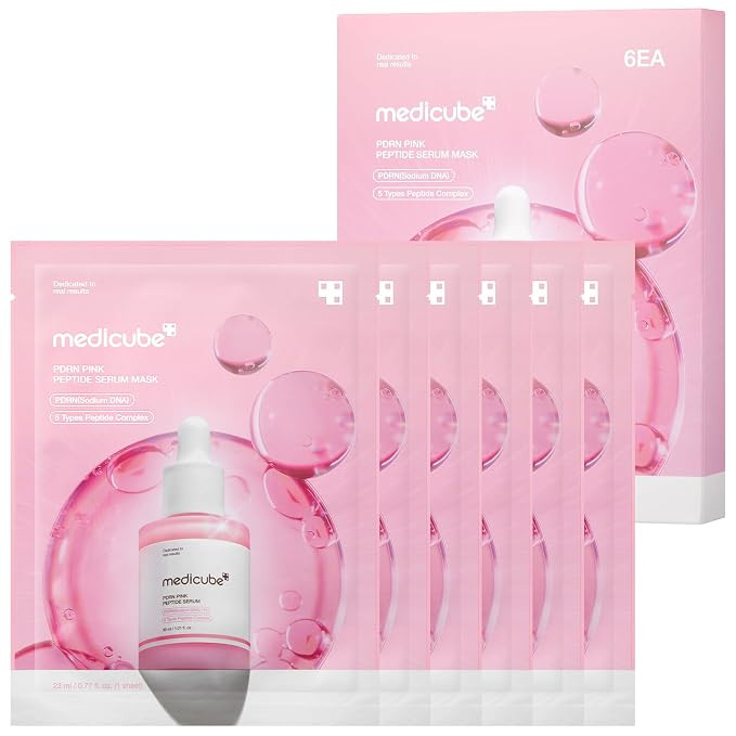medicube PDRN Pink Peptide Ampoule Sheet Mask 6EA | Sheet Mask for Uneven Skin Tone Care, Glow & ... | Amazon (US)