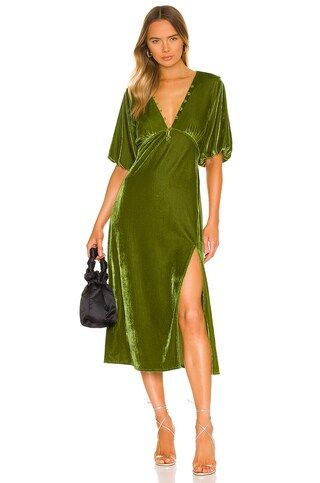 Tularosa Deena Midi Dress in Dark Olive from Revolve.com | Revolve Clothing (Global)