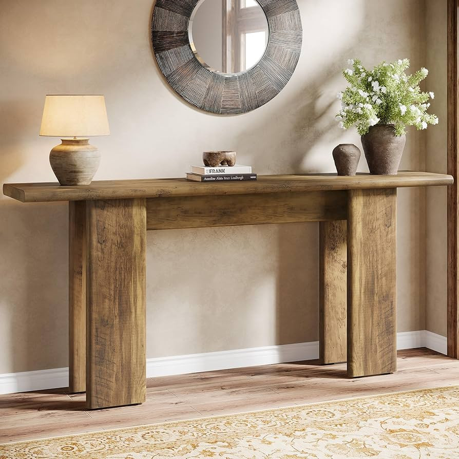 Tribesigns 70.87" Extra Long Console Table for Entryway, Mid-Century Modern Sofa Table Behind Cou... | Amazon (US)
