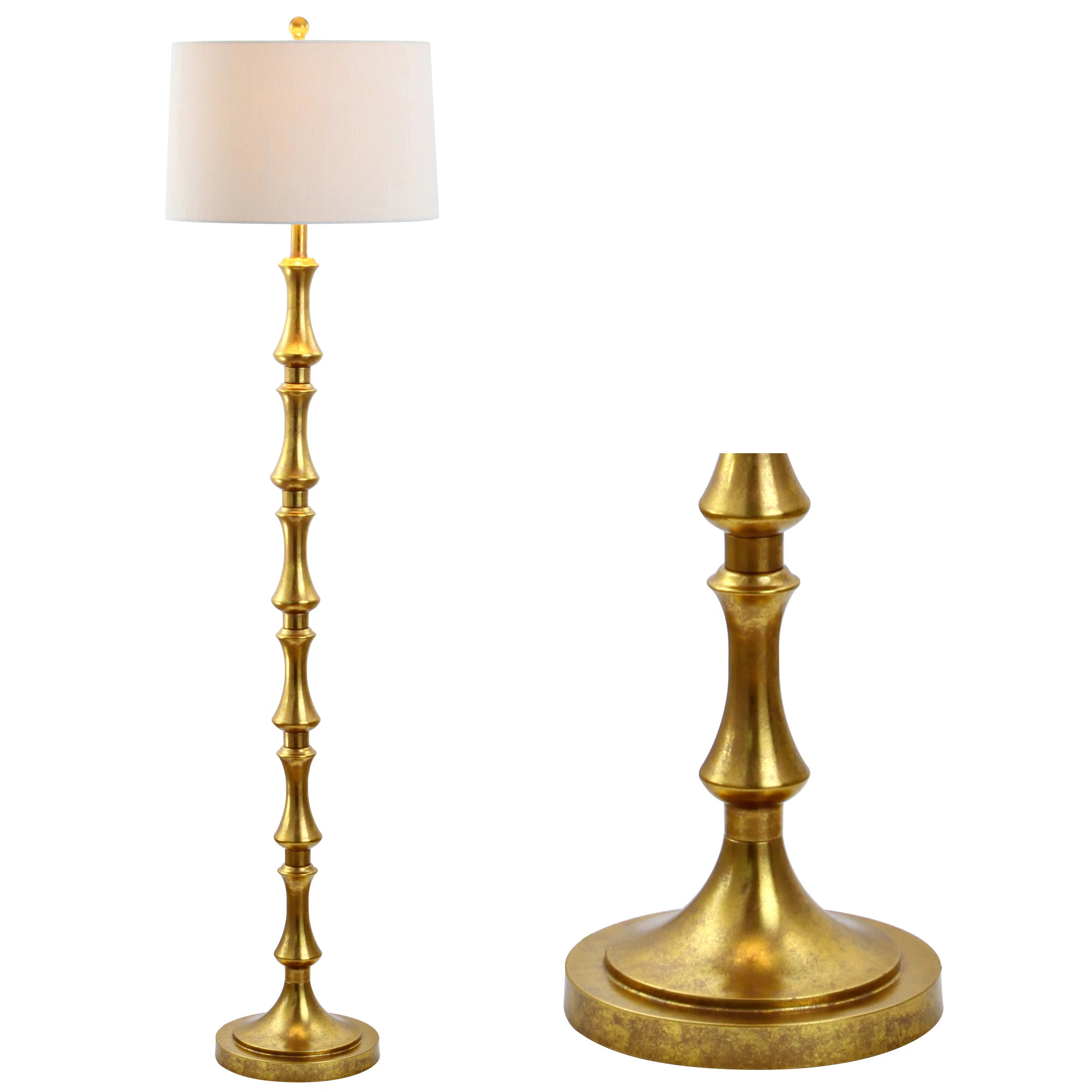 Serena 62.5" Metal LED Floor Lamp, Gold by JONATHAN Y - Gold Leaf - 62.5" H x 16" W x 16" D | Overstock