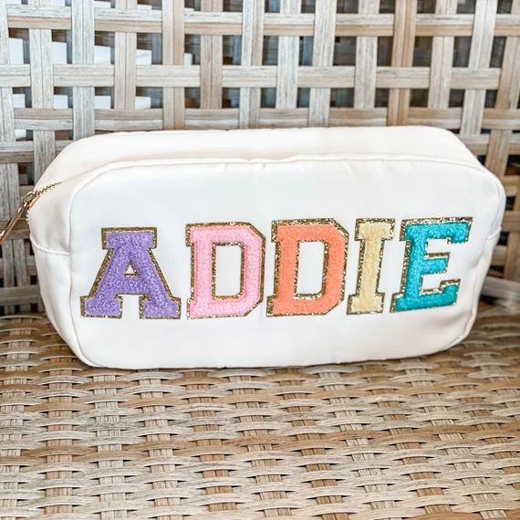 Large Customized Cosmetic Toiletry Bag-Travel Bag-SEWN ON- Personalized Bag-Bridesmaid Gift-Birth... | Etsy (US)