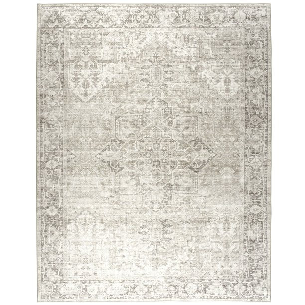 ReaLife Rugs Machine Washable Vintage Distressed Traditional - Beige Ivory Eco-friendly Recycled ... | Walmart (US)