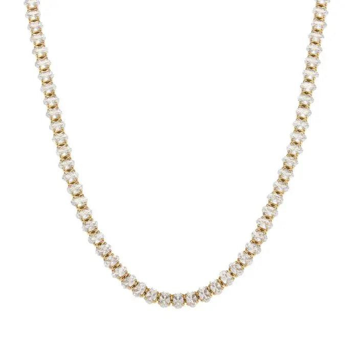Crystal Baguette Tennis Necklace - Ahava J | Ahava Jewels
