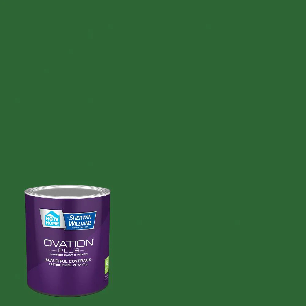 HGTV HOME by Sherwin-Williams Ovation Plus Semi-gloss Vegas Green 6009-7 Interior Paint Paint + Primer ( 1-quart ) | 6009-7-2557209 | Lowe's