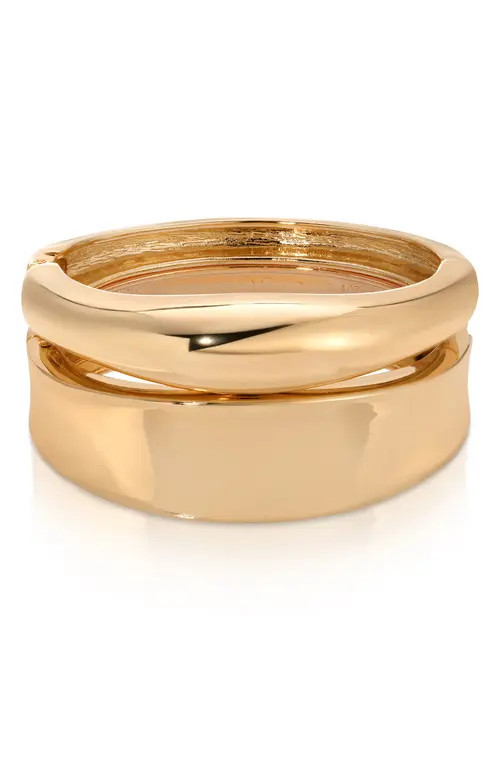 Ettika Set of 2 Bangle Bracelets in Gold at Nordstrom | Nordstrom