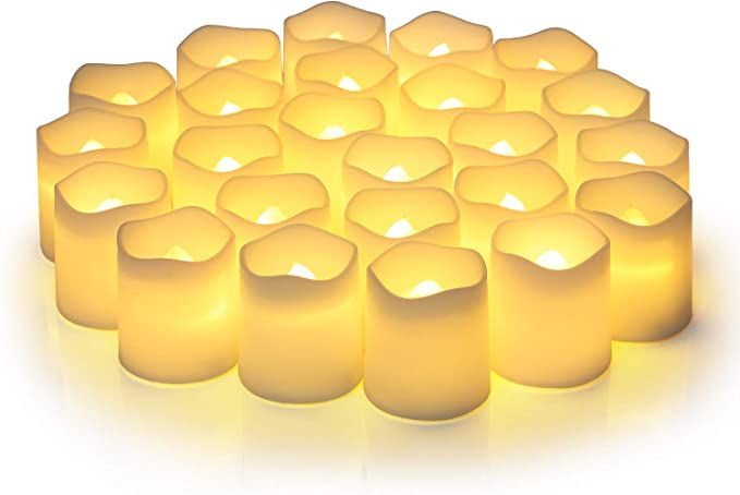 Amazon.com: SHYMERY Flameless Votive Candles,Flameless Flickering Electric Fake Candle,24 Pack Ba... | Amazon (US)