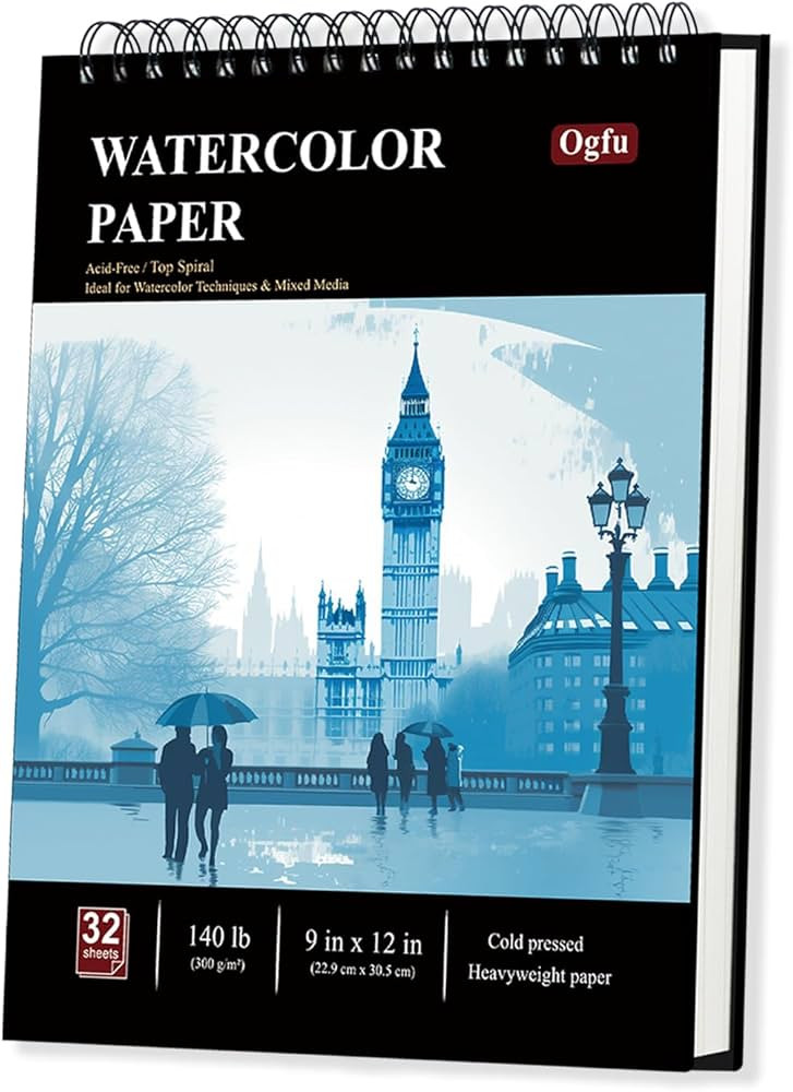 9"x12" Watercolor Sketchbook, 32 Sheets Watercolor Notebook, 140 lb / 300 GSM Watercolor Paper Sk... | Amazon (US)