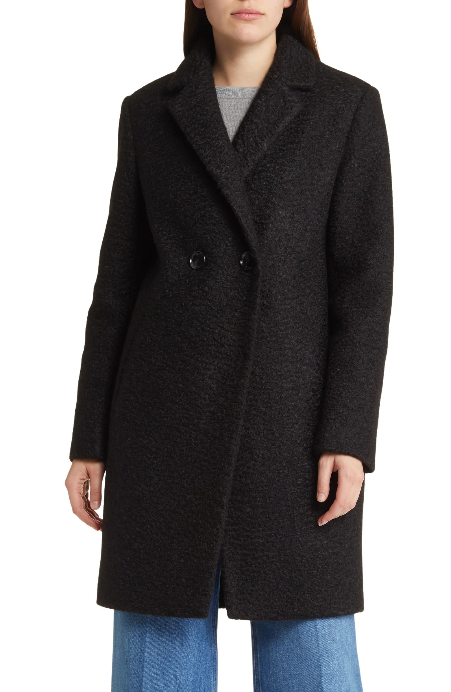 Double Breasted Water Repellent Bouclé Tweed Coat | Nordstrom