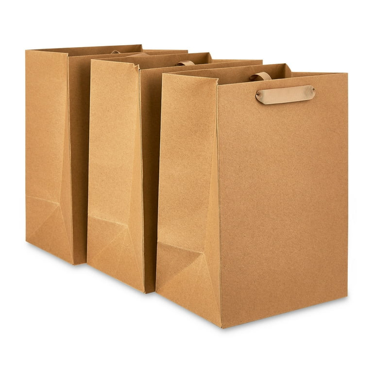 Large Brown Kraft Gift Bags, 7" x 10", 3 Count, by Way To Celebrate | Walmart (US)