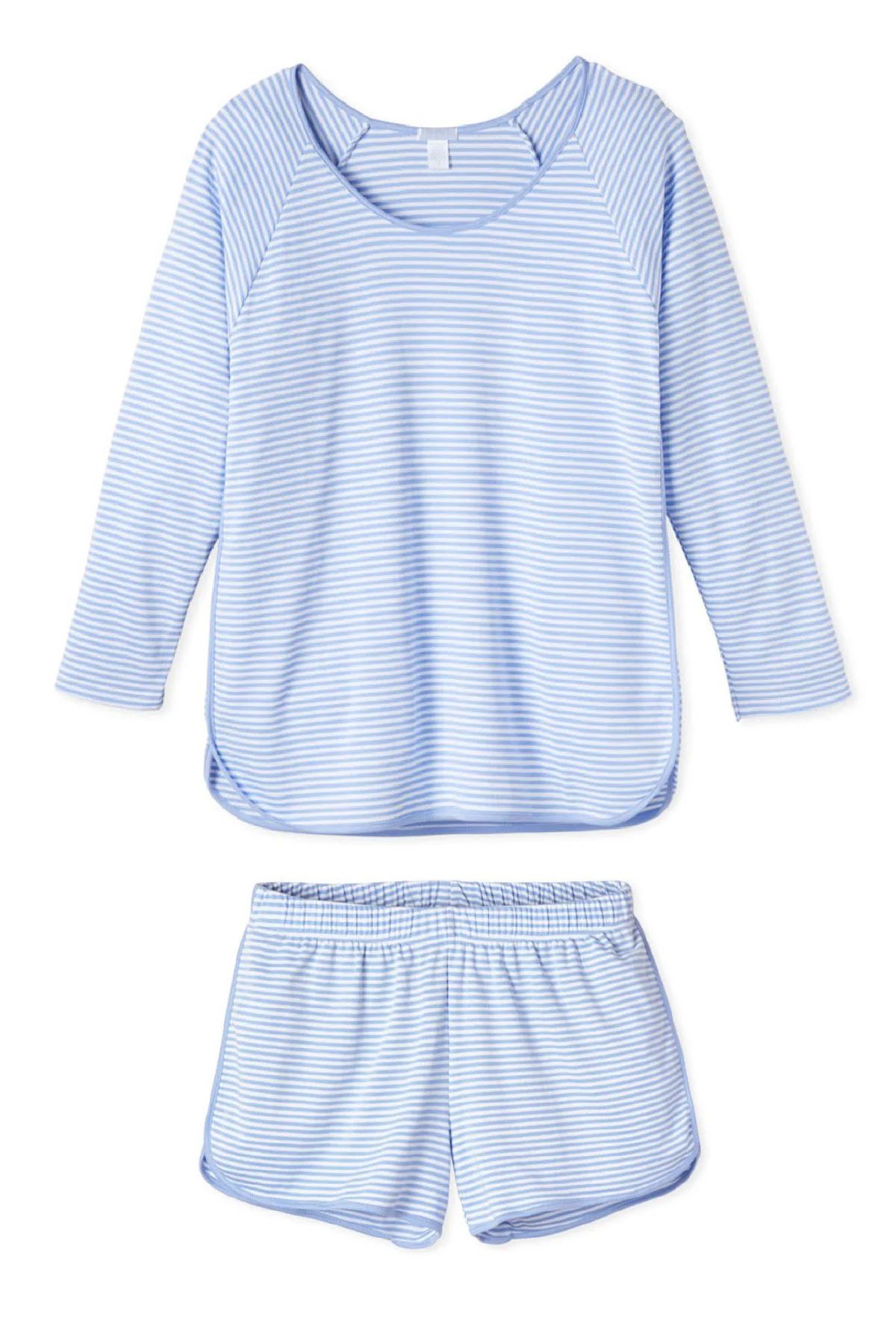 Pima Long-Short Set in Hydrangea | LAKE Pajamas