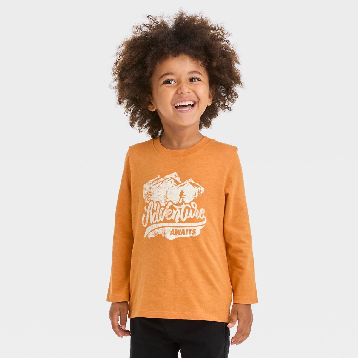 Toddler Boys' Long Sleeve Adventure Graphic T-Shirt - Cat & Jack™ Dark Brown | Target