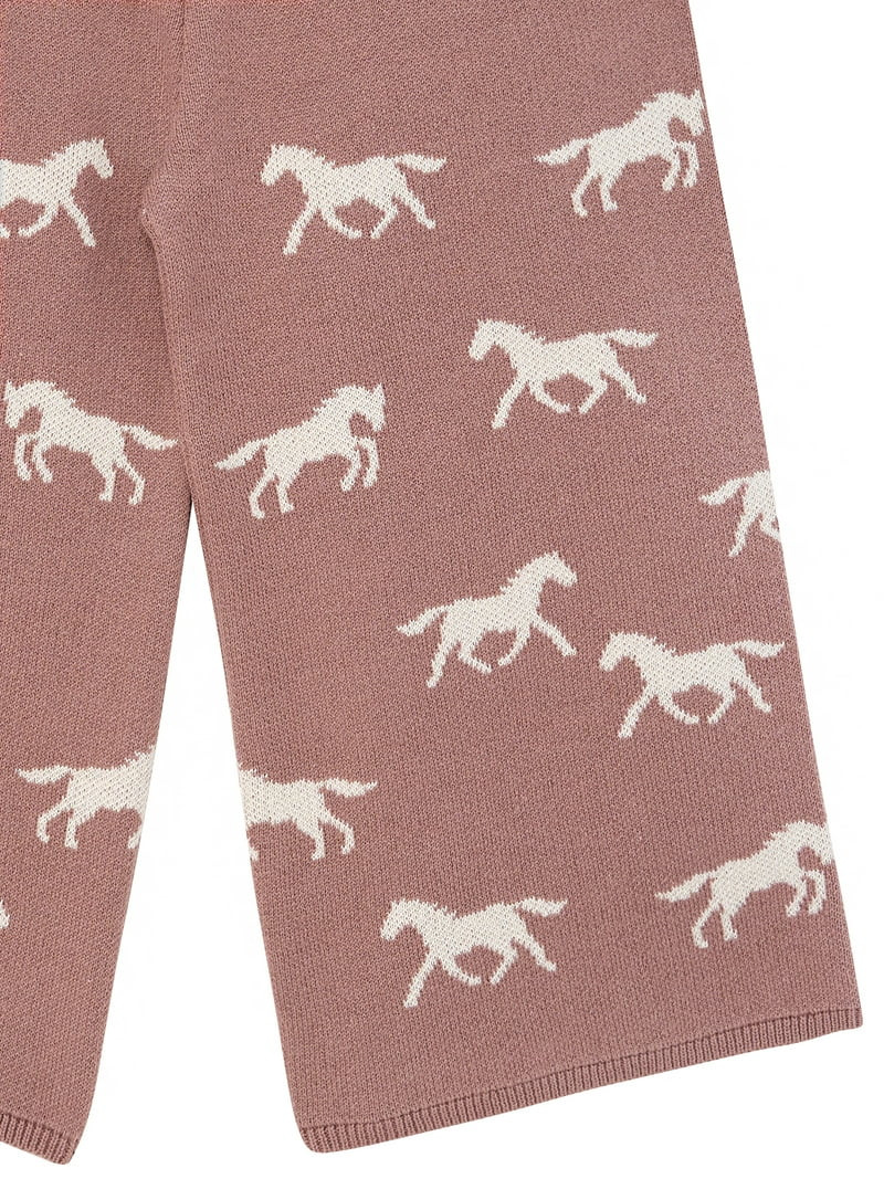 Modern Moments by Gerber Toddler Girl Jacquard Sweater Knit with Wide Leg Pant Set, Sizes 12M-5T | Walmart (US)