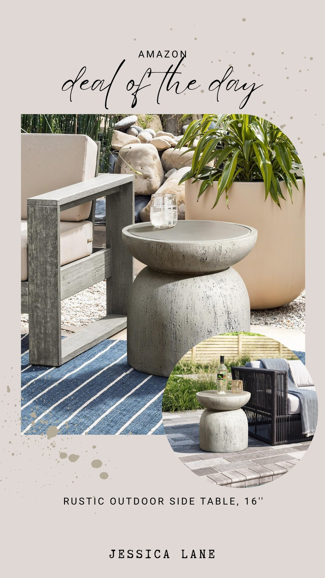 Add a sculptural element to your patio or balcony with this concrete side table. Its versatile size and neutral finish are a perfect match for any outdoor seating.#outdoordeals #backyarddecor #patiodesign #moderndecor

#LTKSaleAlert #LTKHome #LTKSeasonal