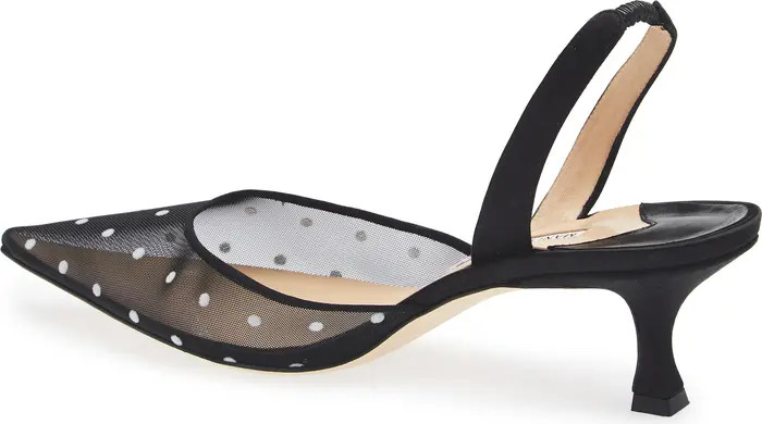 Manolo Blahnik Carolyne Polka Dot Pointed Toe Slingback Pump (Women) | Nordstrom | Nordstrom