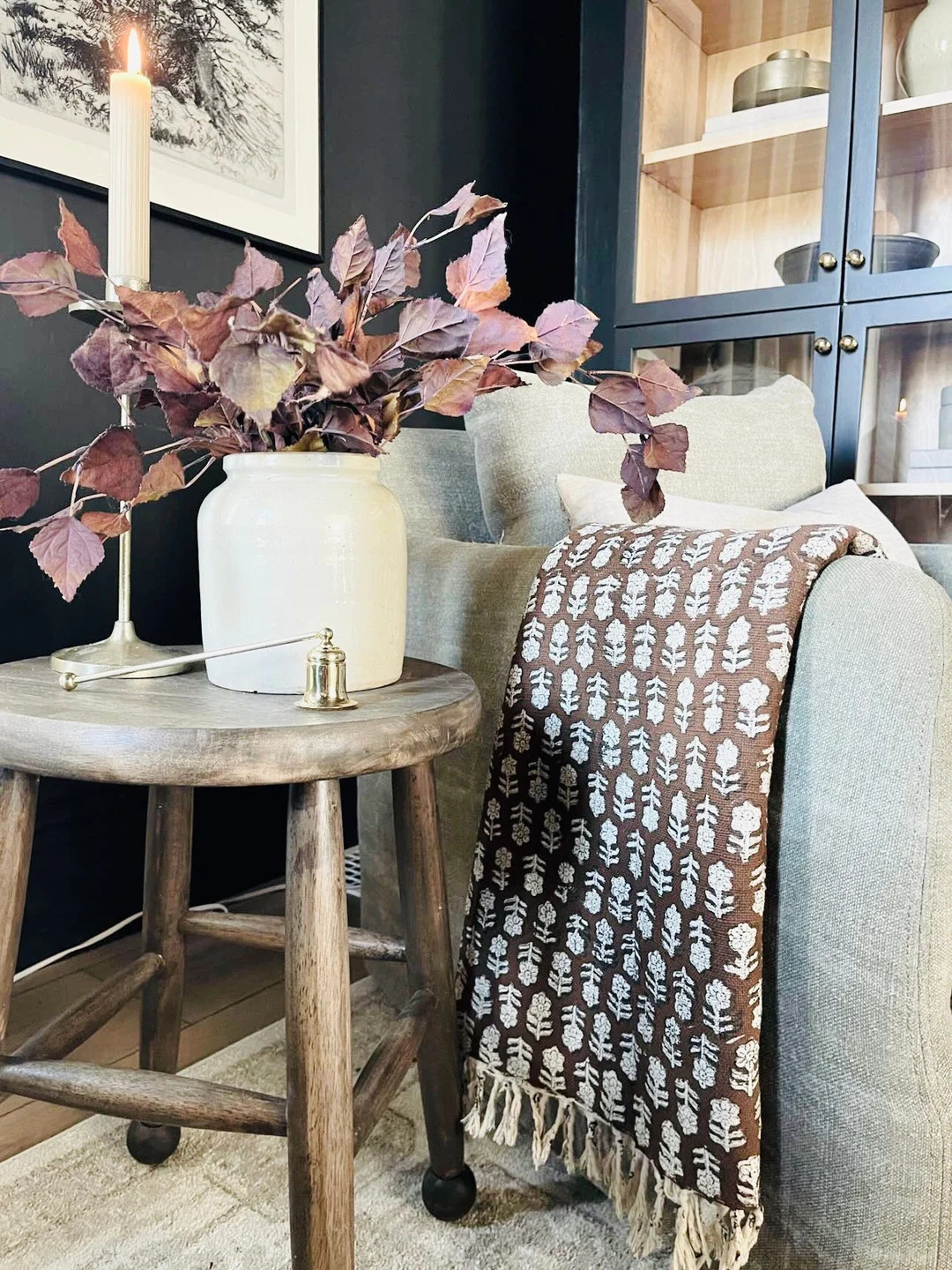 Brown Floral Throw Blanket Spring Decor Couch Throw Earthy - Etsy | Etsy (US)