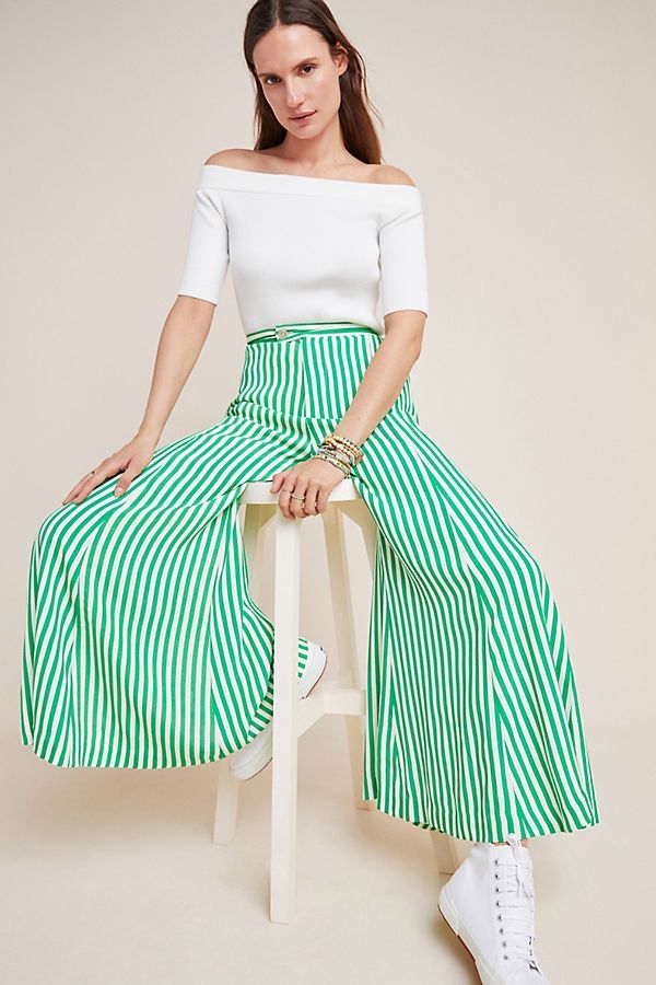 Mackenzie Striped Wide-Leg Pants | Anthropologie (US)