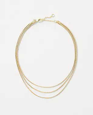 Triple Strand Delicate Necklace | Ann Taylor (US)