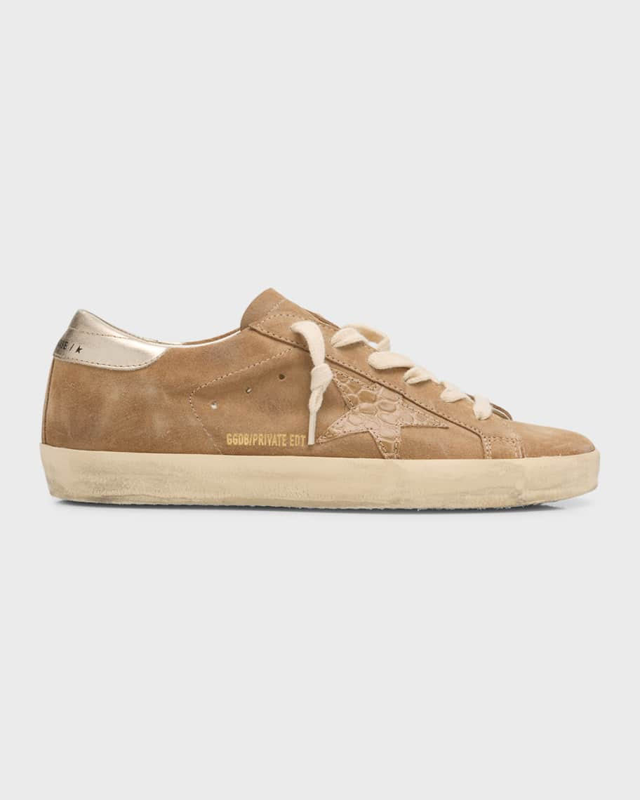 Golden Goose Superstar Mixed Leather Low-Top Sneakers | Neiman Marcus