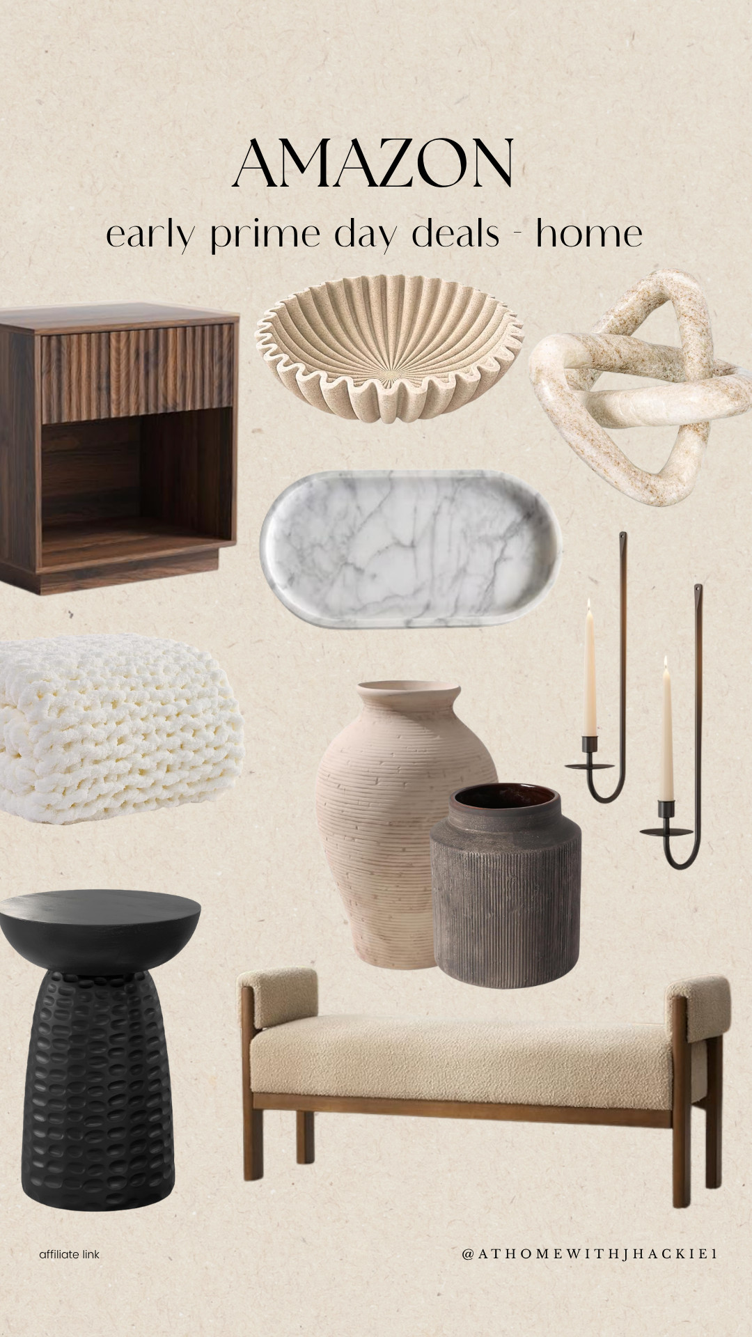 Amazon Early Prime Day Deals – Home Decor, amazon home decor, prime day home deals, decorative bowl, marble tray, decorative knot sculpture, textured vase, ceramic vase, candle holders, accent bench, boucle bench, throw blanket, side table, wood nightstand, modern home decor, luxury home decor, neutral decor accents, coffee table decor, shelf styling decor, amazon home finds, designer inspired home decor

#LTKHome #LTKSaleAlert