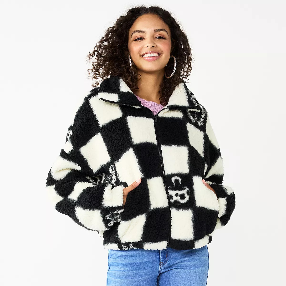 Juniors' SO® Sherpa Full Zip Jacket | Kohl's