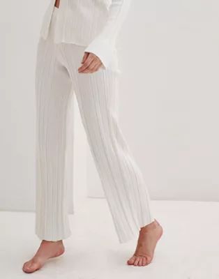 4th & Reckless knitted wide leg pant in white | ASOS (Global)