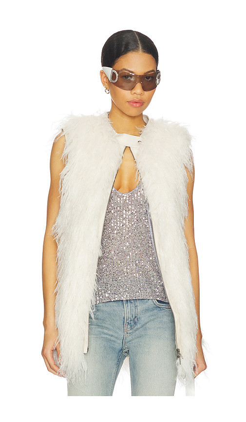 Jaded London Mongolian Biker Gilet in White. Size M/L. Also in XS/S. | Revolve Clothing (Global)