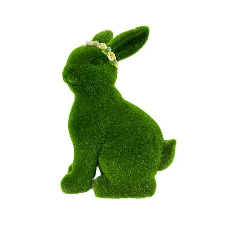 SLYNSHome Resin Flocked Bunny Figurines Artificial Green Moss Bunnies Decorative Rabbit Statues for Spring Tabletop Centerpiece | Walmart (US)
