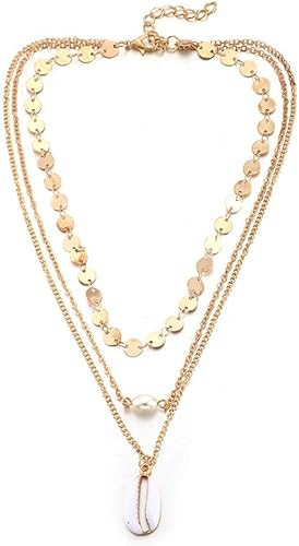SheSublime Shell Necklace, Necklaces for Women with Pearl Necklace and Choker Necklace, Ideal Gif... | Amazon (US)