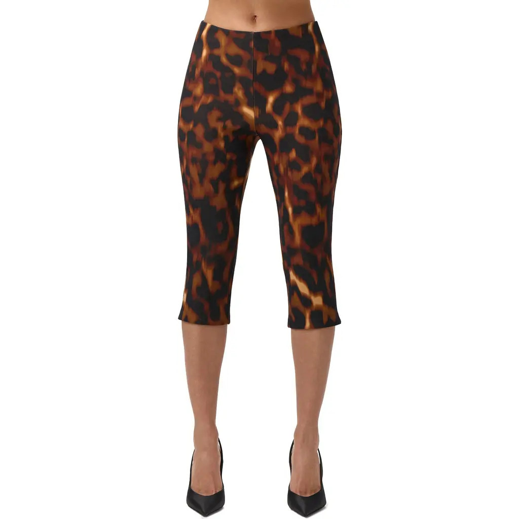 Naked Wardrobe Print Ponte Crop Leggings in Tortoise at Nordstrom, Size Large | Nordstrom