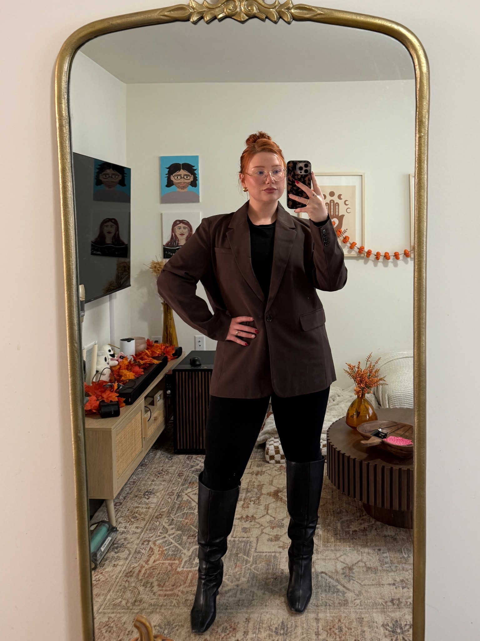 wearing an XL in the blazer and 12 in the jeans also boot are WC 🤎

#LTKMidsize #LTKSeasonal #LTKWorkwear