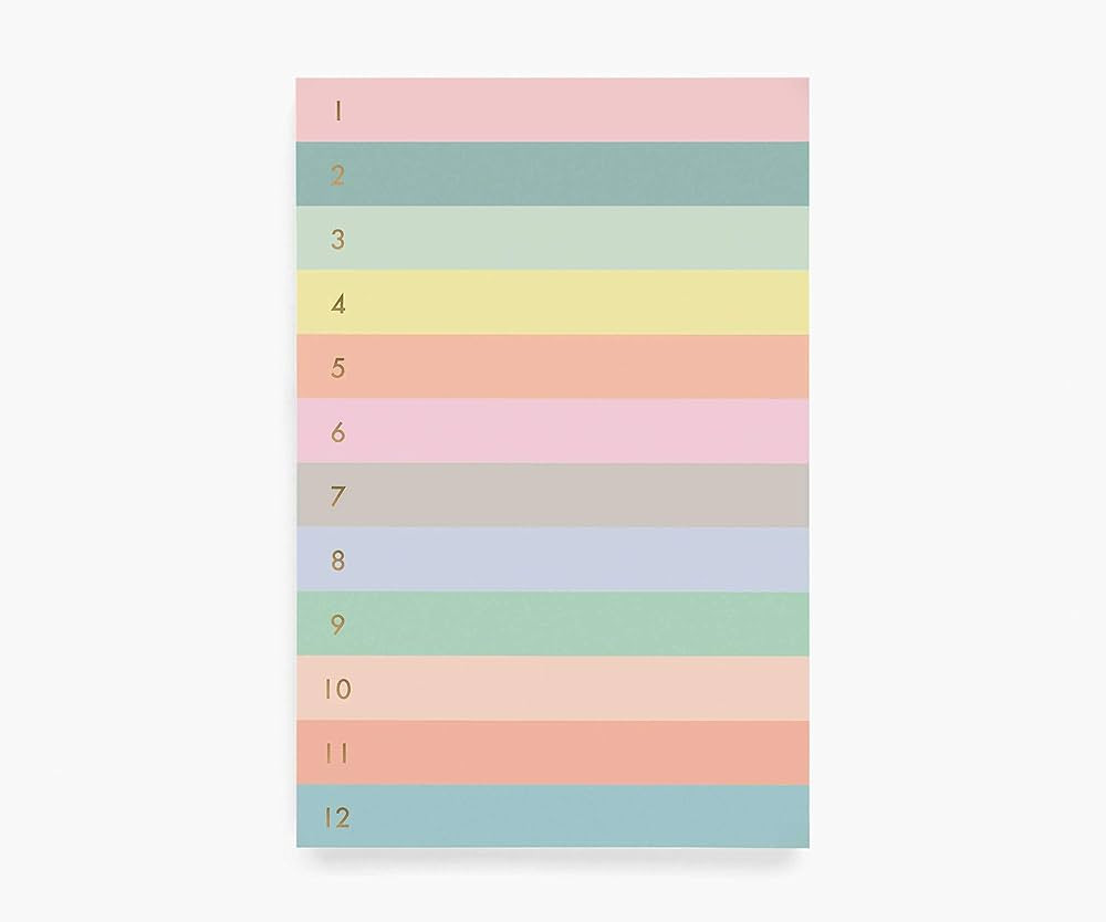 RIFLE PAPER CO. Numbered Color Block Large Memo Notepad, 65 Tear-Off Pages, Featuring Bands of Pa... | Amazon (US)
