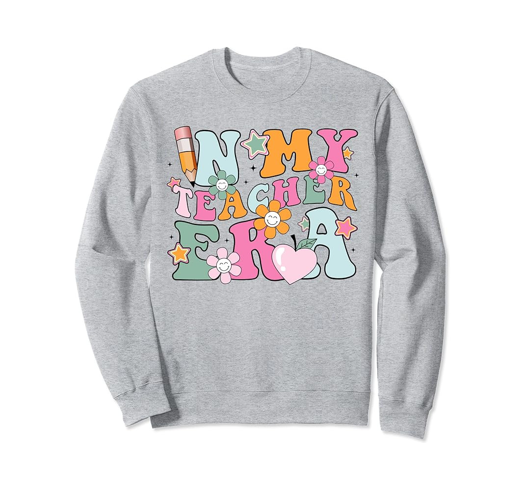 In My Teacher Era Retro Groovy Best Teacher Appreciation Sweatshirt | Amazon (US)