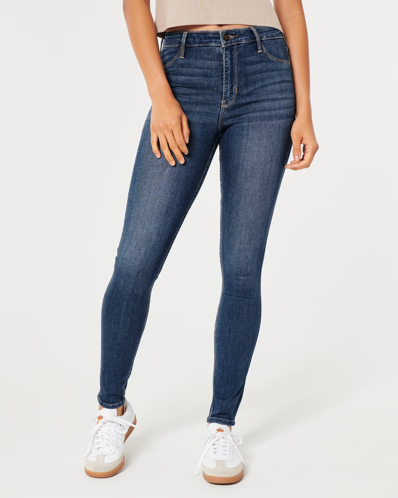 Women's High-Rise Medium Wash Jean Leggings | Women's Bottoms | HollisterCo.com | Hollister (US)