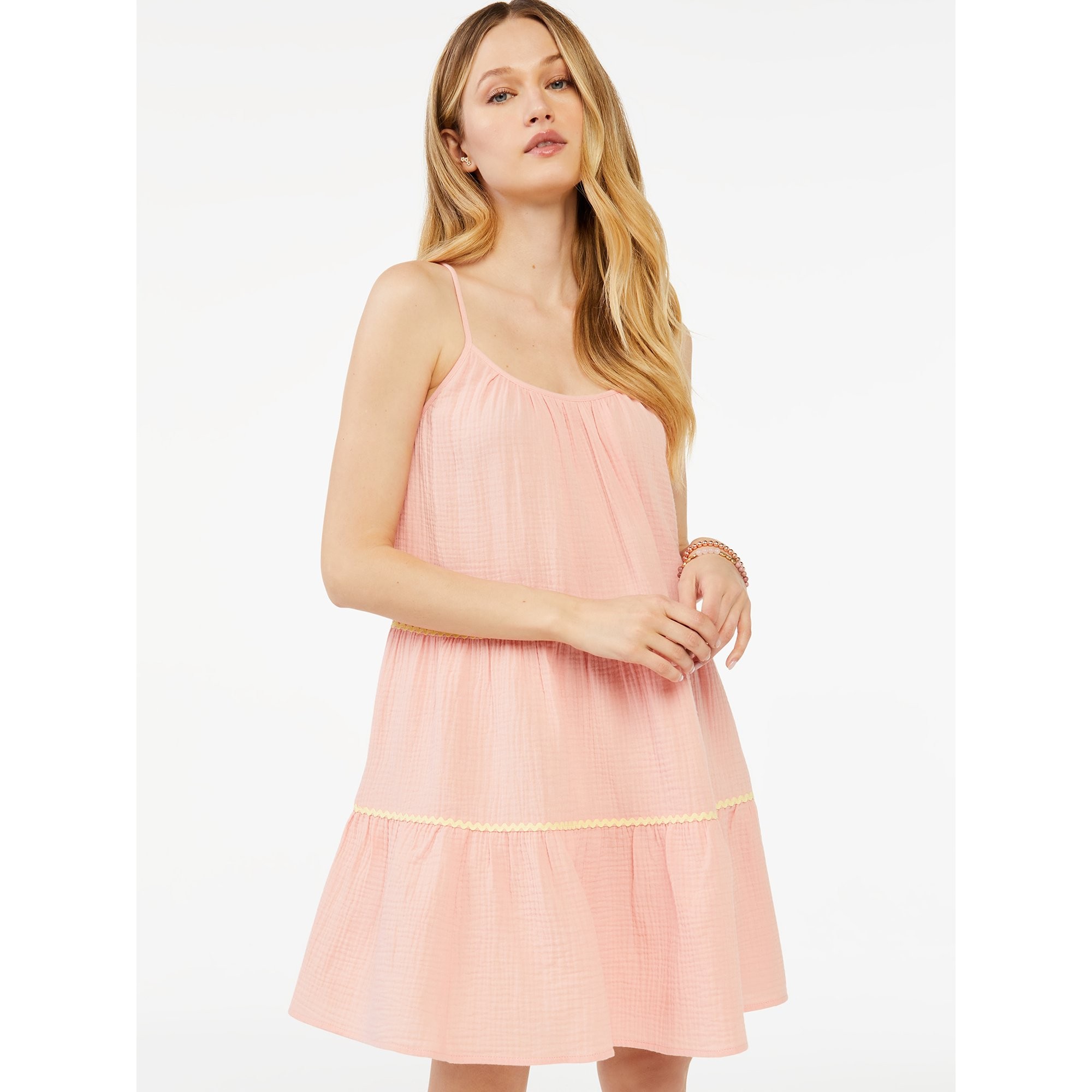Scoop Women's Ric Rac Trim Trapeze Sundress | Walmart (US)