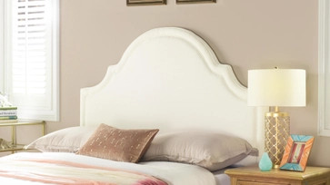 Catherine Upholstered Queen Headboard, White | Ashley