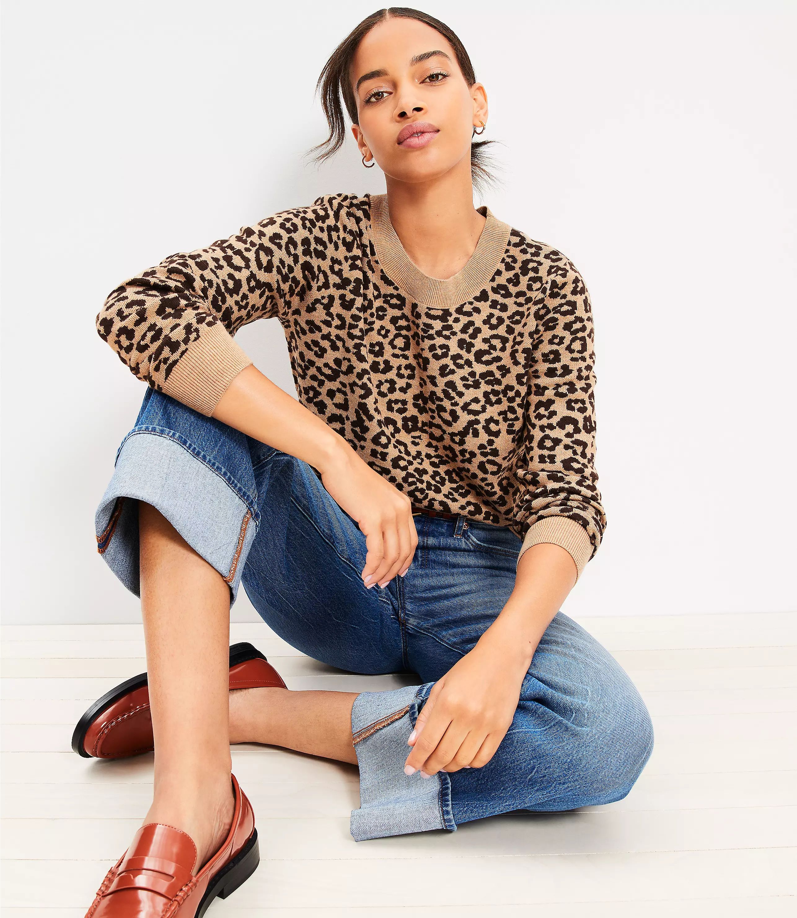 Leopard Print Luxe Knit Sweater | LOFT