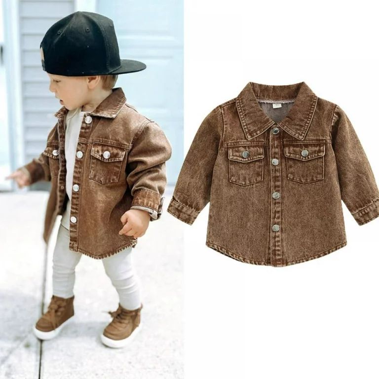 URMAGIC Toddler Baby Boy Shirt Denim Jacket Coat Outwear Fall Outfit Clothes 18 Months- 6 Years | Walmart (US)