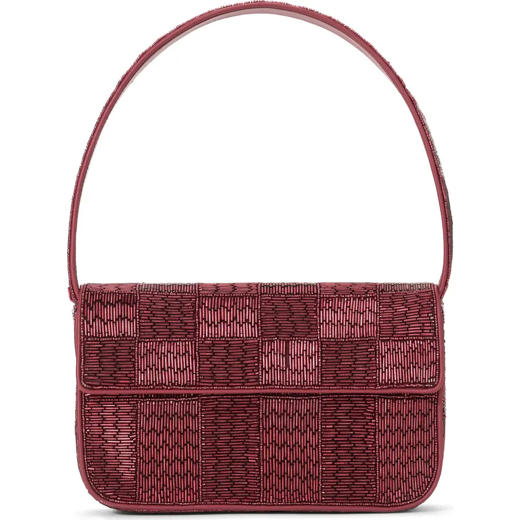 STAUD Tommy Beaded Shoulder Bag in Pinot at Nordstrom | Nordstrom