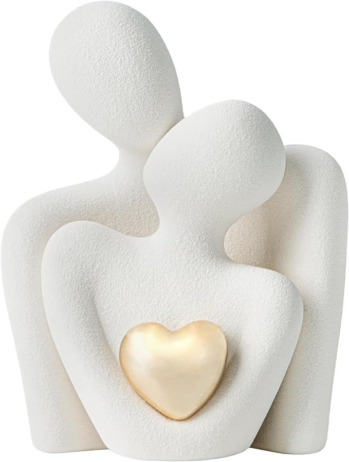 Lwudoud Heart Decor for Couple-Home Decor Living Room Sculptures Modern Home Office Decorations f... | Amazon (US)