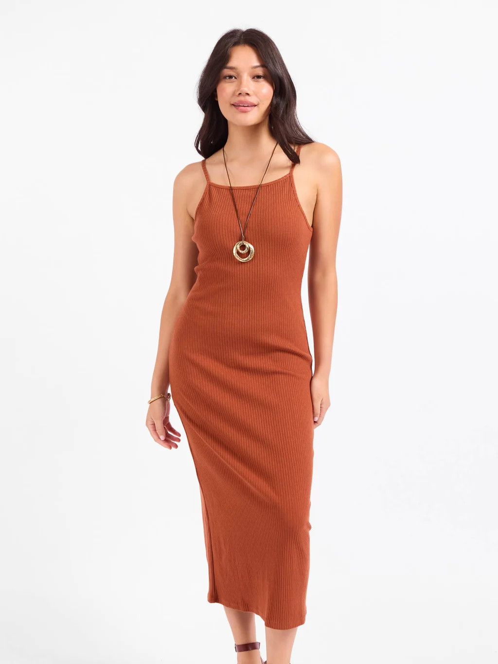 Soft Cedar Rib Knit Midi Dress | Lilla & Beth