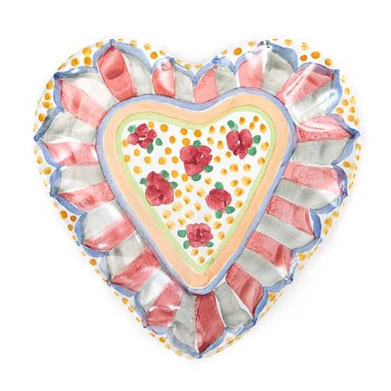 Taylor Heart Plate - Cabbage Rose | MacKenzie-Childs