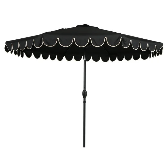 Better Homes & Gardens 9'Black Scallop Patio Umbrella, Crank Lift and 3 Position Tilt | Walmart (US)