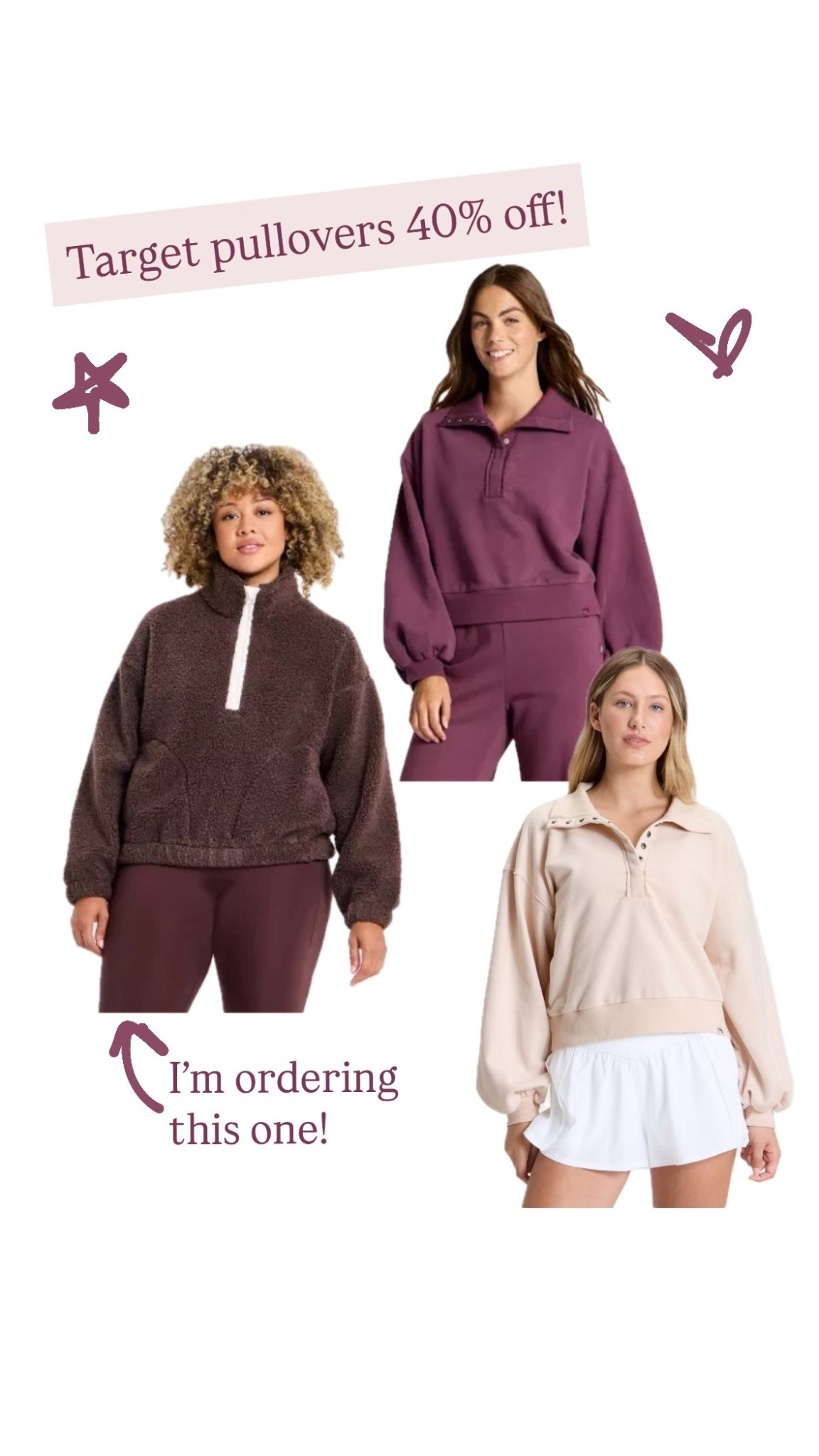 40% off target sweatshirts! 3 days only!! Fleece pullover, snap sweatshirt, velour sweatshirt! @target 

#LTKSaleAlert #LTKOver40