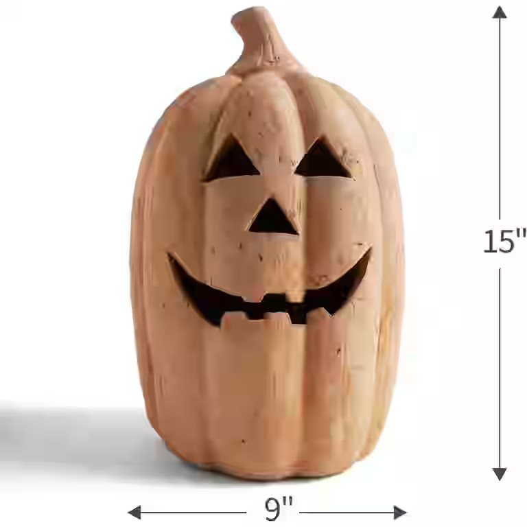 Fall Decor - Halloween Decorations - Handmade Terracotta Pumpkin Jack O' Lantern Outdoor Indoor -... | Walmart (US)