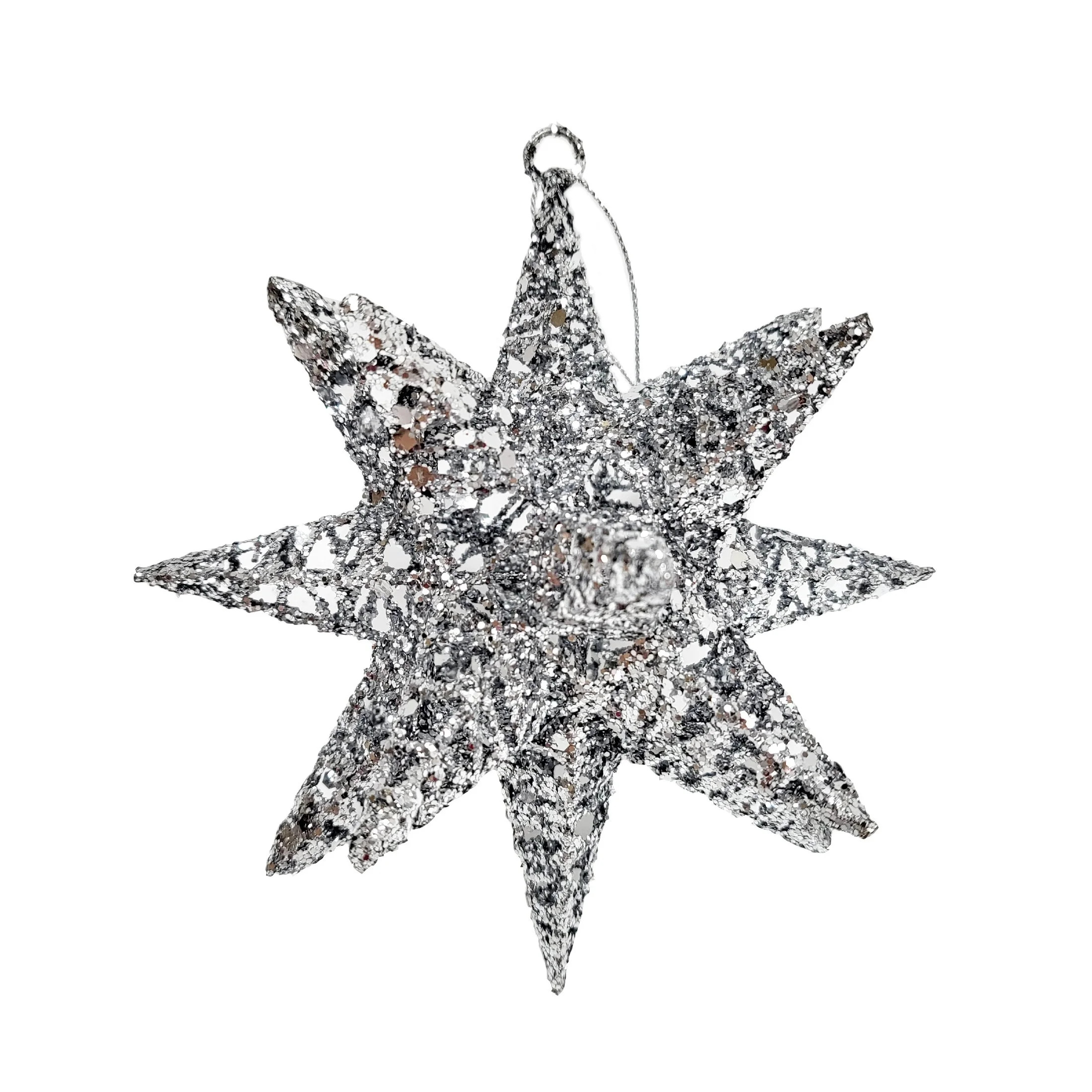 Holiday Time Silver Star Metal Christmas Decorative Accent Ornament | Walmart (US)