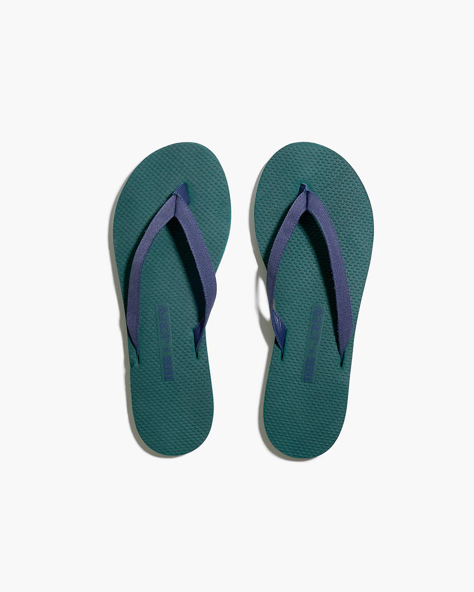 TKEES x J.CREW Sandal in Graffiti Green | Flip-Flops | Women's Footwear | TKEES